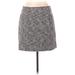 Ann Taylor LOFT Casual Mini Skirt Mini: Gray Tweed Bottoms - Women's Size 10