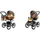 BabyLux ALU 2in1 Stroller for Toddlers – Pushchairs & Prams – Baby Stroller Pushchair for Newborn and Toddler – Baby Newborn Pram – 59x105x125cm – Max 15kg – Jungle Flowers Silver Frame