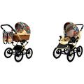 BabyLux ALU 2in1 Stroller for Toddlers – Pushchairs & Prams – Baby Stroller Pushchair for Newborn and Toddler – Baby Newborn Pram – 59x105x125cm – Max 15kg – Jungle Flowers Gold Frame