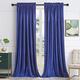 SANCHUNG Blue Velvet Curtains for Living Room Decor 46 Width x 72 Length Inch Blackout Thermal Insulated 2 Panels Rod Pocket Darkening Drapes for Bedroom