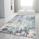 Viva Rugs Abstract Rug Distressed Marble Effect Soft Low Pile Large Small Carpet Rug Mat (Grey Blue, 120x170cm (4'x5'6"))