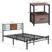 Trent Austin Design® Kempst Iron Platform 3 Piece Bedroom Set Wood/Metal in Brown | 40 H x 39 W x 74.8 D in | Wayfair