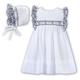 Sarah Louise Girls White Smocked Dress & Bonnet - 18 Months