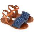 Chloe Girls Blue Strap Sandals - 30 (UK 12)