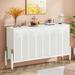 Mercer41 White Sideboard Buffet Cabinet, 58’’ Accent Storage Cabinet w/ 4 Doors Wood in White/Brown | 37.79 H x 59.84 W x 13.78 D in | Wayfair