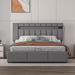 Latitude Run® Dearran Queen Size Storage Bed w/ LED light, Bluetooth Player & USB Charging Upholstered/Velvet, in Gray | Wayfair