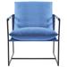 Accent Chair - Ebern Designs Cliatt Modern Metal Framed Sling Upholstered Accent Chair for Living Room - Oversized Polyester in Blue | Wayfair