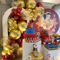 Ballon en aluminium sur le thème Disney pour filles princesse Blanche-Neige confettis en latex or