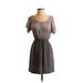 Vena Cava Casual Dress - Mini Scoop Neck Short sleeves: Gray Print Dresses - Women's Size 1
