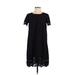 French Connection Casual Dress - Shift Crew Neck Short sleeves: Black Print Dresses - Women's Size 0