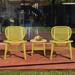 3 Pieces Patio Table Chair Set with 1 Table and 2 Chairs