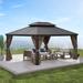 Outdoor Hardtop Gazebo with Galvanized Steel Double Roof, Aluminum Frame Canopy Pergolas for Patio, Garden, Lawn and Backyard