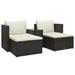 vidaXL Patio Furniture Set 5 Piece Patio Sectional Sofa with Table Poly Rattan - 35.4" x 27.6" x 24.4"