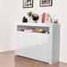 Modern Sideboard Storage Cabinet Black High Gloss with LED Light