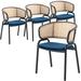 Ervilla Velvet Dining Chair with Wicker Back, Set of 4 by LeisureMod - 29.9"