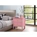 Primo Transitional Wood 2-drawer Nightstand Table, 24" H x 16" W x 24" D, Pink