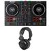 Numark Party Mix II Built-in Lightshow DJ Controller with DJ Headphones Bundle