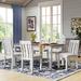Retro Style 7-Piece Dining Table Set with Extendable Table and 6 Upholstered Chairs