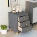Upholstered Storage Nightstand with 3 Drawers