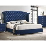 Coaster Furniture Melody Wingback Upholstered Bed Pacific Blue And Grey