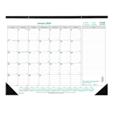 2024 Brownline 22 x 17 EcoLogix Monthly Desk Pad Calendar White/Green Sheets (C177437)