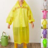 Happy Date 1 Pack Raincoats for Kids Reusable Rain Ponchos with Hood and Sleeves Waterproof Rain Coats for Boys and Girls