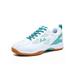 Daeful Mens Badminton Shoes Indoor Court Sneakers Training Tennis Shoe Breathable Lace Up Trainers Womens Lightweight White Green 11