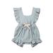 IZhansean Baby Girls Infant Ruffle Solid Romper Bodysuit Jumpsuit Outfit Clothes Summer Grey 18-24 Months