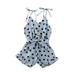 IZhansean Toddler Baby Girl Dots Romper Strap Sleeveless Jumpsuit Shorts One Piece Outfits Blue 4-5 Years