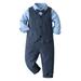 LAPAKIDS Toddler Boy Formal Outfits 3PCS Kids Boy Gentleman Suit Bow Tie Shirt + Vest + Pants Clothes Sets 5-6T