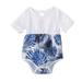 APEXFWDT Matchable Family Hawaiian Short Sleeve Shirt Men Women Girl Boy Clothes Matching Family Outfits Mommy and Me Dresses