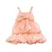 safuny Girls s Party Gown Birthday Dress Clearance Solid Lace Lovely Chiffon Bowknot Sleeveless Princess Dress Holiday Comfy Fit Square Neck Vintage Pink 2-6Y
