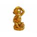Dakota Fields Sitting Monkey w/ Peach for Year of the Monkey Figurine Resin in Yellow | 3 H x 1 W x 1 D in | Wayfair