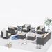 Red Barrel Studio® Devatt 9 Piece Rattan Sofa Seating Group w/ Cushions in Gray | 28.74 H x 76.77 W x 30.11 D in | Outdoor Furniture | Wayfair