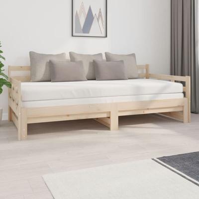 Maison Chic - Tagesbett Ausziehbar Doppelbett Bett für Schlafzimmer Massivholz Kiefer 2x(90x200) cm Image