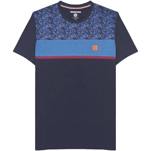 Lambretta Paisley Panel Herren T-Shirt SS0319-NAVY