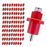 100Pcs Automatic Poultry Drinker Chicken Accessory Screw in Type for Farm Poultry Watering System Sturdy Red Drinking Dispenser