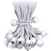 50PCS White Ball Bungee Cords 6 Inch Heavy Duty Outdoor Bungee Cord with Balls Tarp Tie Down Bungee Balls for Shelter Camping Cargo Tent Poles UV Resistant