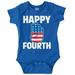 Happy Fourth of July American Patriot Romper Boys or Girls Infant Baby Brisco Brands 6M