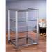 VTI Manufacturing EGR404S 4 Silver Poles 4 Clear Glass Shelves AV Stand