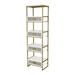 Modern Olympus Shelf with Gold Metal Frame and Open Wood Shelves with Four Grey Drawers 20 W X 68 H X 13 D Bailey Street Home 2499-Bel-3334357