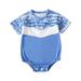 Christmas Deals! Borniu Baby Girl Baby Boy Clothes Toddler Kids Baby Boys Fashion Cute Short Sleeve Splicing Stripe Print Casual Romper Clearance