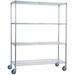 R&B Wire Products LC246068 Linen Cart 24 x 60 x 68 in. 4 Wire Shelves