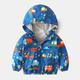 Shldybc Toddler Boys Girls Cartoon Print Zip Jacket Hooded Trench Lightweight Kids Coats Windbreaker Outdoor Cute Coats Baby Coat on Clearance( 3-4 Years Dark Blue )