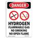 SignMission 7 x 10 in. OSHA Danger Sign - Hydrogen Flammable