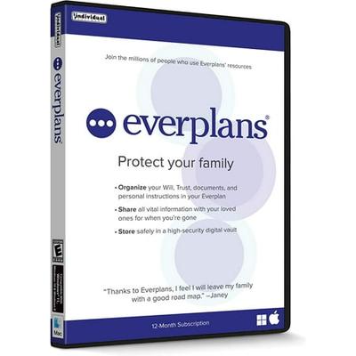 Everplans - Software Organize Will & Trust Vital Records IDâ€™s Passwords Finances Medical Health Family Loved Ones Pets Secure Digital Locker â€“ 12-Month Subscription Online/Win/Mac