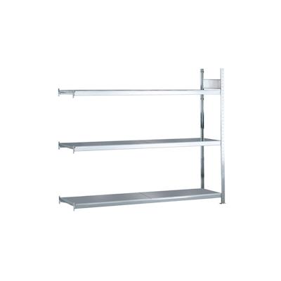 SCHULTE Lagertechnik Anbauregal, Weitspannregal WS 2000 mit Stahlböden, 2000 x 2000 x 500 mm (HxBxT), verzinkt, 3 Ebenen, Fachlast 400 kg, Feldlast 1.200 kg Image