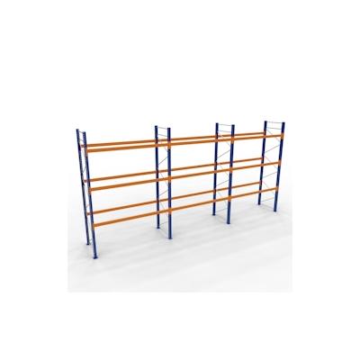 SCHULTE Lagertechnik Palettenregal-Starterset 4000 x 8444 x 1100 mm (HxBxT), blau/verzinkt/RAL 2004, 4 Ebenen, max. Palettengewicht 610 kg, Feldlast 10.250 kg Image