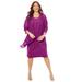 Plus Size Women's Crochet Fringe Jacket and Dress by Catherines in Berry Pink (Size 0X)