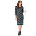 Plus Size Women's Embellished Shift Dress by Catherines in Black Trellis Border (Size 1X)